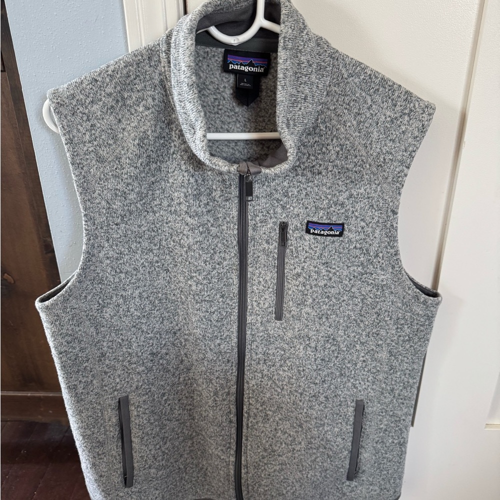 Patagonia Gray Fleece Vest with Stand-Up Collar
